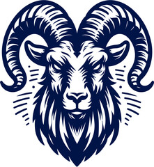 goat head Vector - vector illustration, emblem design , isolated on white background