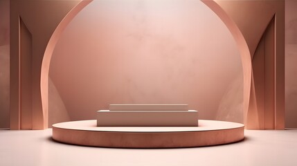 Centered podium in minimalist setup.