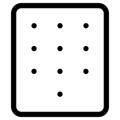 number pad icon, simple vector design