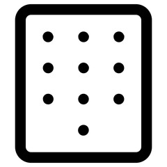 number pad icon, simple vector design