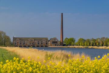 Fototapeta na wymiar Ir. D. F. Woudagemaal is the largest steam pumping station ever built in world, UNESCO site, Lemmer, Friesland, Netherlands