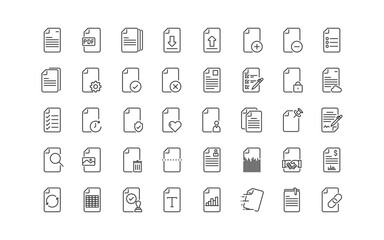 set of paper icons, document,