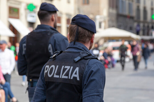 Italian policemen in bulletproof vest