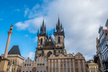   The Church of Our Lady before Týn in Prague old town.