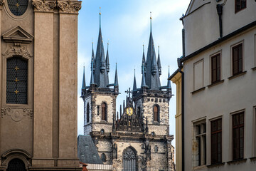 Fototapeta premium The Church of Our Lady before Týn in Prague old town.