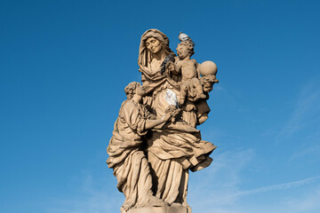   The Statue of Saint Anne, Charles Bridge in Prague, Czech Republic
