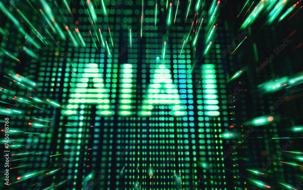 Wall mural artificial intelligence ai letters background,created with generative ai tecnology.
