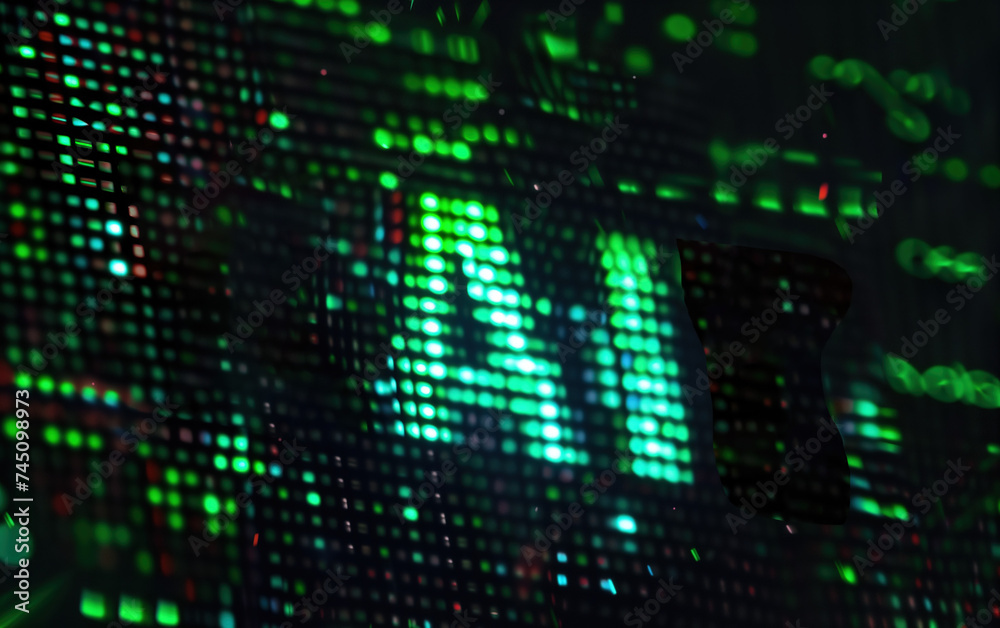 Wall mural artificial intelligence ai letters background,created with generative ai tecnology.