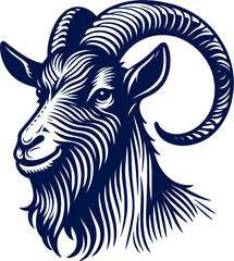 goat head Vector - vector illustration, emblem design , isolated on white background