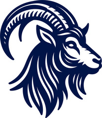 goat head Vector - vector illustration, emblem design , isolated on white background