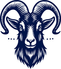 goat head Vector - vector illustration, emblem design , isolated on white background