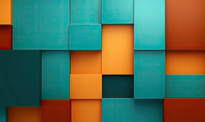 Colorful Geometric Abstraction with Vibrant Squares and Rectangles