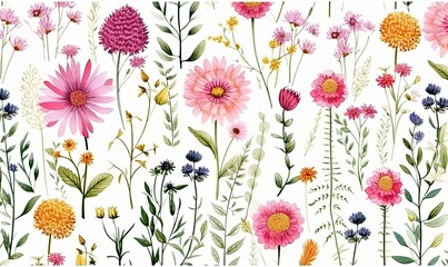 Colorful Flowers Arranged on White Surface - obrazy, fototapety, plakaty