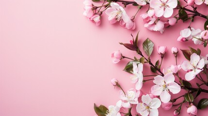 Naklejka premium beauty pink flower with copy space