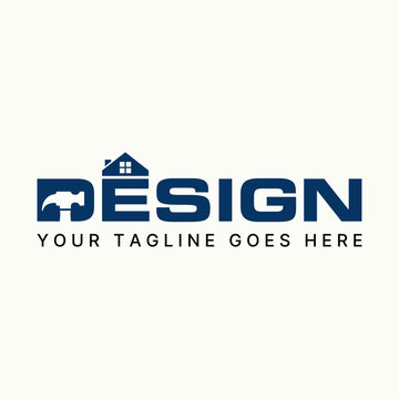 Logo design graphic concept creative premium vector stock abstract sign letter Design home font hammer. Relate monogram architect property renovation