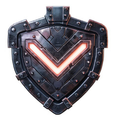 Futuristic shield isolated on transparent background