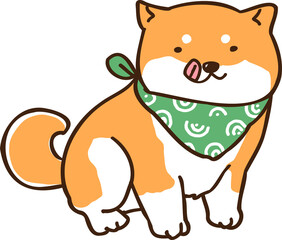 Cute Cartoon Shiba Inu Dog Character