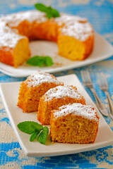 Pumpkin and orange sponge cake.