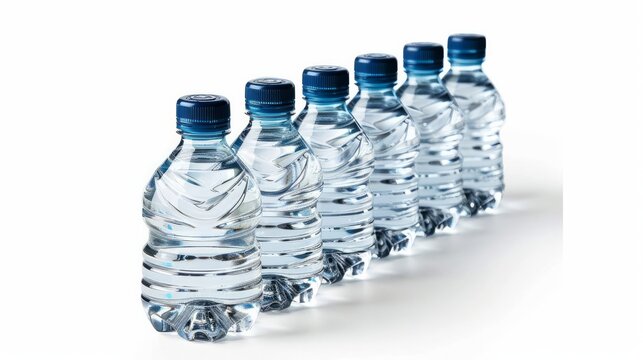 Set of water bottles isolated on a white background 