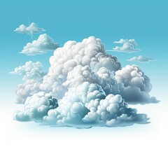 wispy clouds 3d rendering blue sky background
