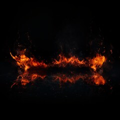 Fototapeta na wymiar The fire is burning on a black background