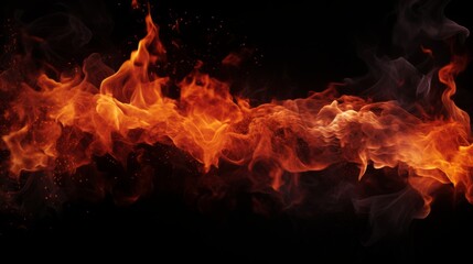 Fototapeta premium Fire on a black background 