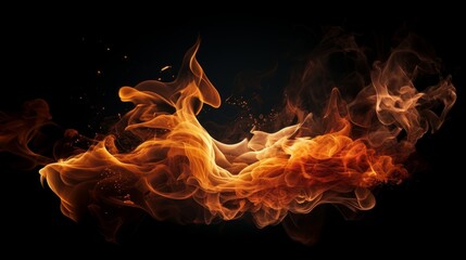 Fire on a black background 