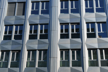 Modern building along corso Garibaldi in Milan, Italy