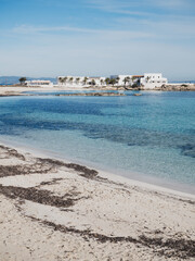 Es Pujols beach in Formentera island, vertical shot