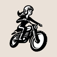 Fototapeta na wymiar Female Dirt Bike Rider Graphic