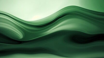 Smooth green waves undulate peacefully in an abstract and fluid setting 