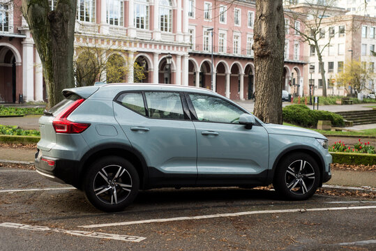 Mulhouse - France - 25 february 2024 - Profile view of grey Volvo XC 40 parked in the street