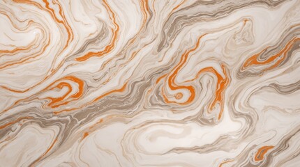 Stylish marble pattern with cream, orange, and grey swirls 