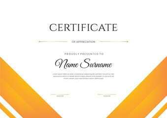 vector orange gradient modern certificate template