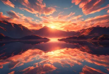 Rolgordijnen Sun set with cloud © Jaweria