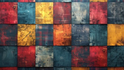 Vibrant Patchwork Quilt Texture - obrazy, fototapety, plakaty