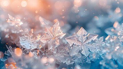 Fototapeta na wymiar Frosty filigree of ice crystals, each one a unique masterpiece of frozen elegance