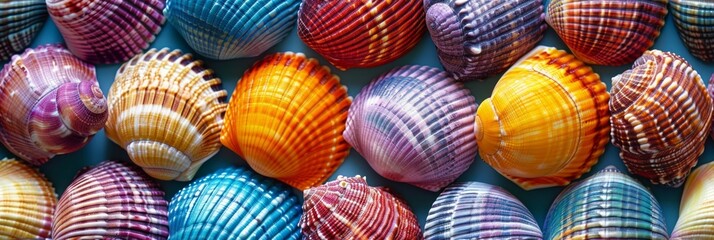Vibrant Sea Shell Mosaic Tile Pattern Generative AI