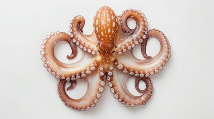 Small octopus isolated on a white background. Seafood meal.