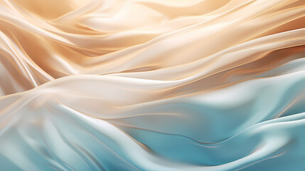 Abstract pattern of shiny satin fabric with waves and flowing curves