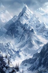  Snow mountains landscape