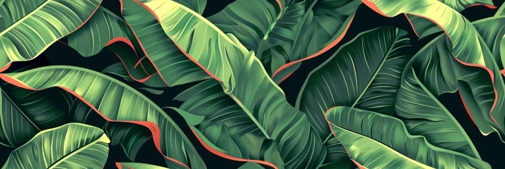 Türaufkleber Pop Art Banana Leaf Pattern Tile Generative AI © Alex