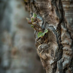 Fototapeta premium Close-up of a tree branch detailed on the tree texture