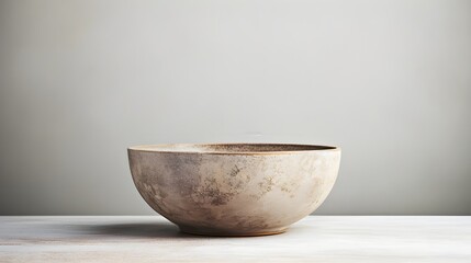 Rustic ceramic bowl with earthy simplicity, - obrazy, fototapety, plakaty