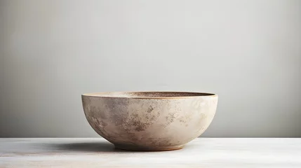 Fotobehang Rustic ceramic bowl with earthy simplicity, © Visual Aurora