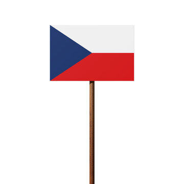 Schild mit der Flagge Tschechiens