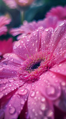 Obraz premium Close-up of vibrant pink spring gerbera