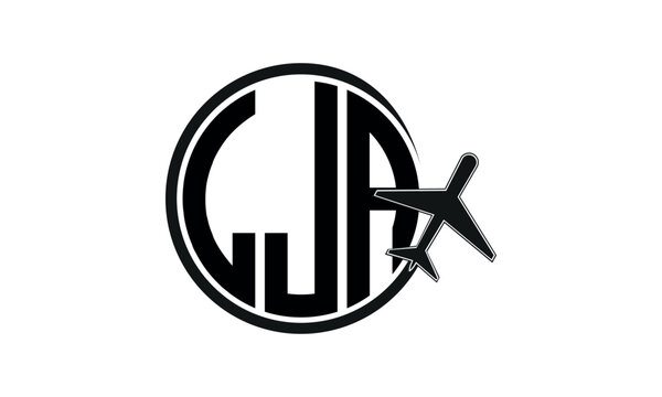 LJA three initial letter circle tour & travel agency logo design vector template. hajj Umrah agency, abstract, wordmark, business, monogram, minimalist, brand, company, flat, tourism agency, tourist