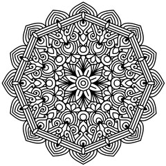 Mandala Coloring Page, Floral Mandala Coloring Page For Adults