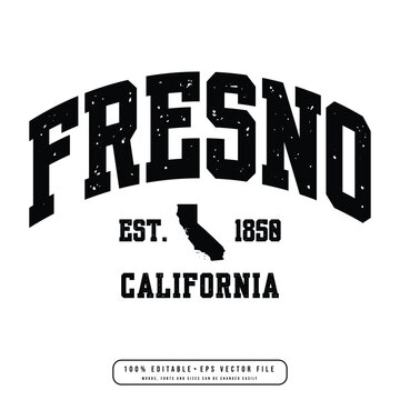 Fresno text effect vector. Editable college t-shirt design printable text effect vector	